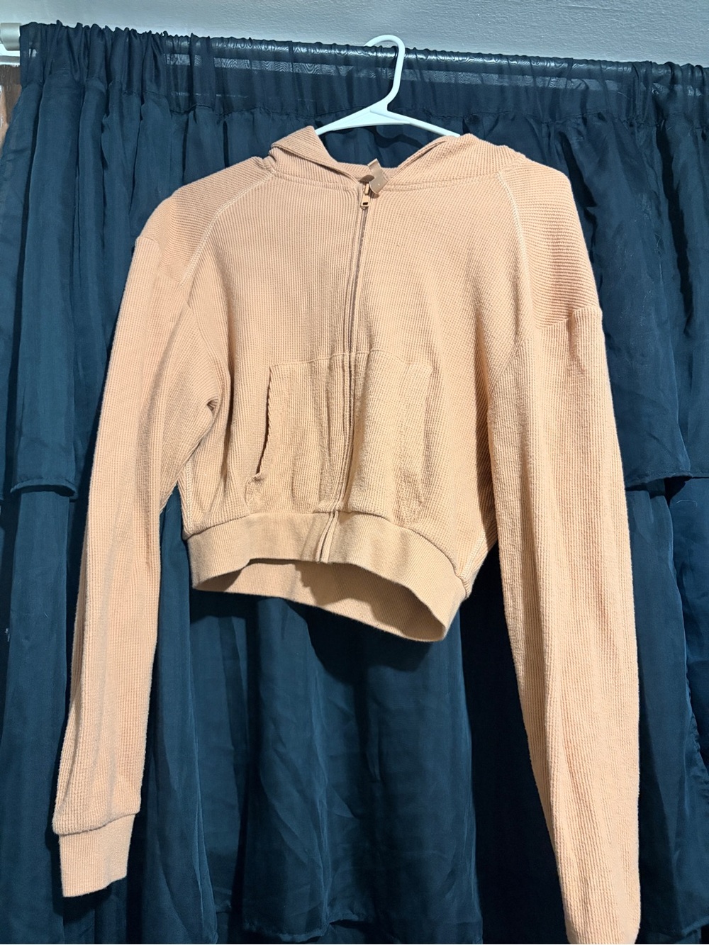 Skims Zip-Up Hooded Cropped Sweater